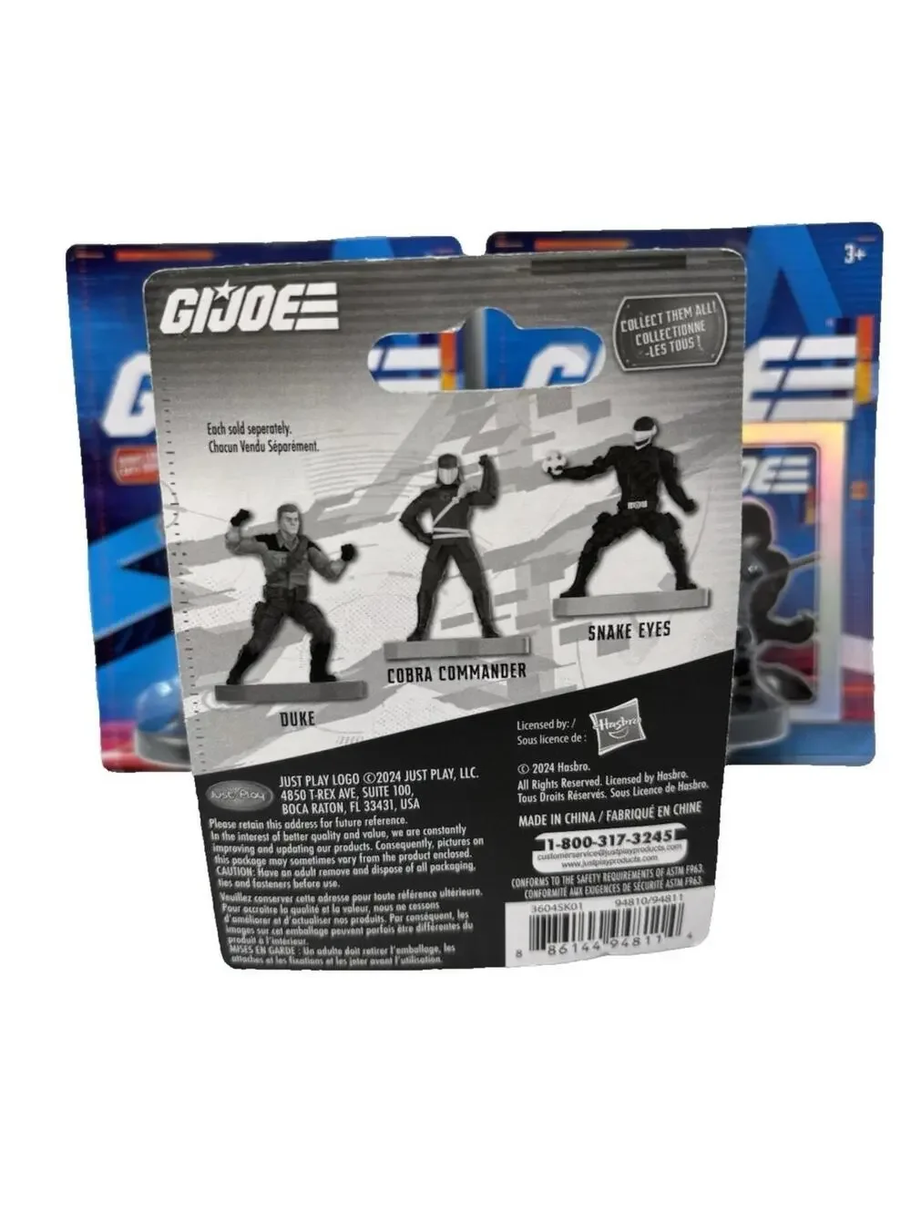 GI Joe Mini Figure Cake Toppers Duke, Cobra Commander & Snake Eyes w/ Card